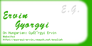 ervin gyorgyi business card